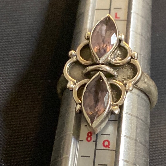 Sterling Silver Amethyst Art Deco Ring size 6.5 - Picture 6 of 6